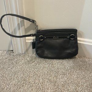 Coach Black Leather Wristlet